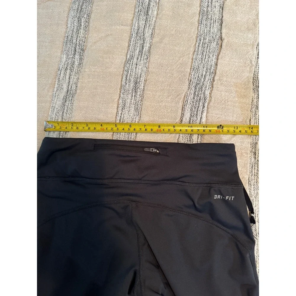 Nike Dri-FIT Womens Running Leggings Zipper Pocket Crop Tights Sz S *Flawed*